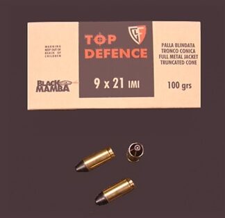 FIOCCHI CARTUCCE CAL. 9x21 FMJ BLACK MAMBA 100grs *Conf. da 50pz*