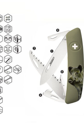 SWIZA KNIFE HUNTING WILD BOAR OLIVE