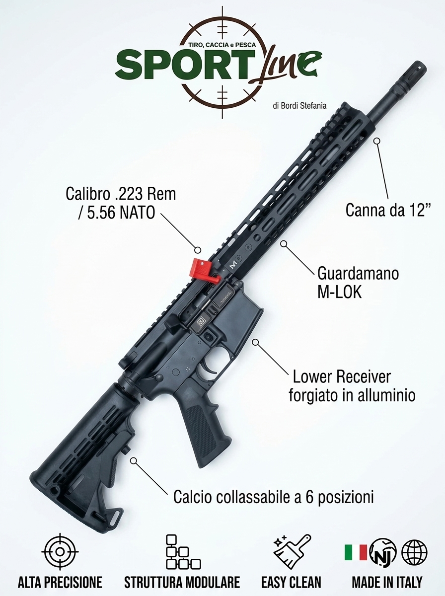 Carabina Nuova Jager AR15 14,5" 9x19 | Sportiva e Comune