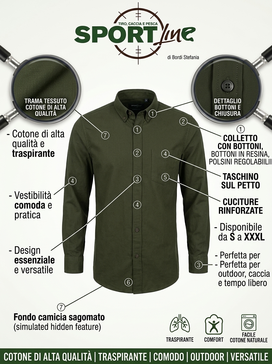Camicia Policotone Verde ad Alta Resistenza | Outdoor e Lavoro - immagine 2